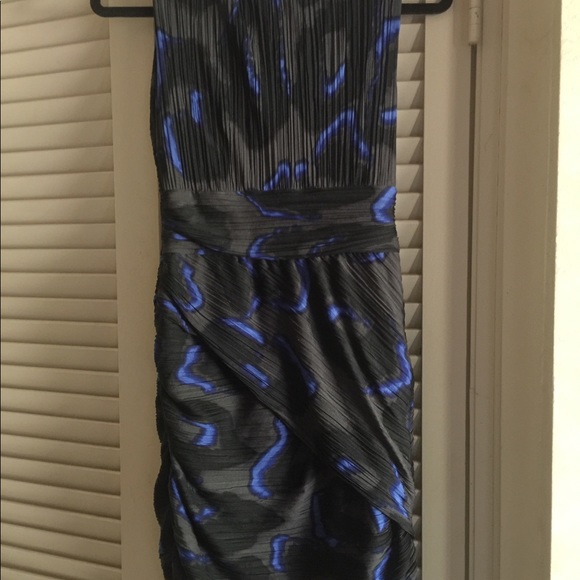 Halston heritage black blue wrap dress - Picture 5 of 5
